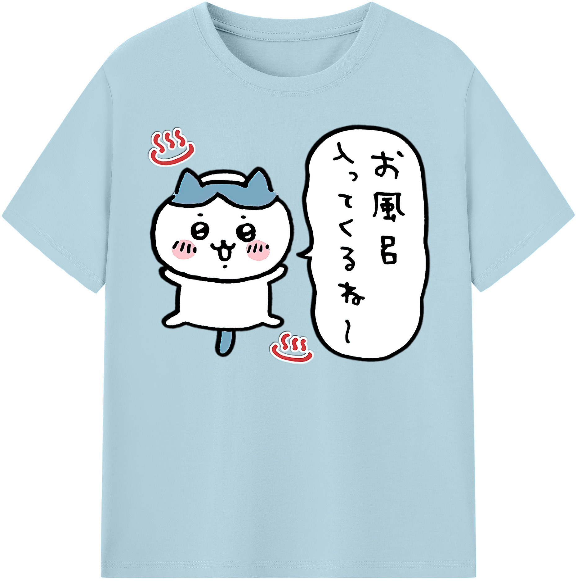 （画像用） ちいかわ ハチワレ Chii-kawa hachiware 綿100％半袖Tシャツ（フロントプリント）